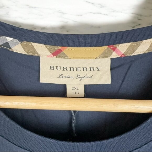 NWT Authentic Burberry Navy Small Logo Short Sleeve - Picture 6 of 7